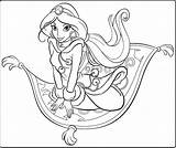 Princess Jasmine Coloring Pages Aladdin Rajah The Tiger  sketch template