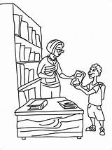 Librarian And Boy Coloring Page  Free Printable Pages For Kids sketch template