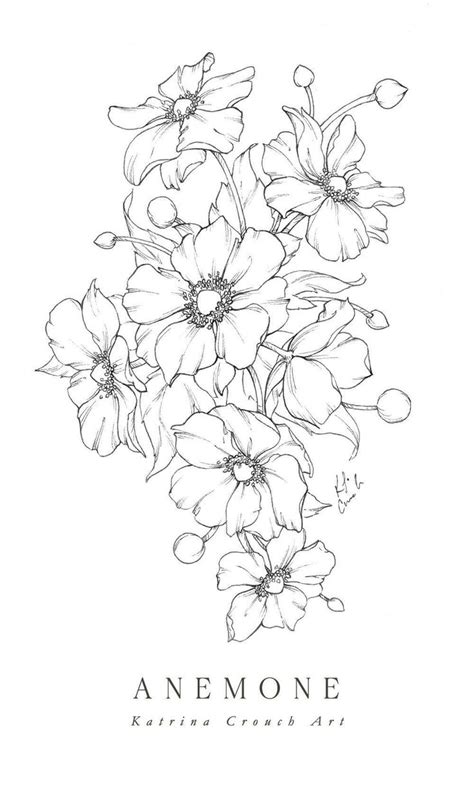 Flower Drawings | Inktober 2020 Roundup — Katrina Crouch | Blushed Design | Flower drawing ...