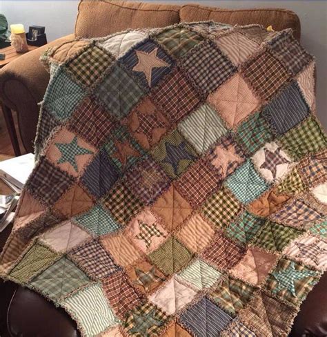 Primitive Star Rag Quilt | Rag quilt patterns, Rag quilt, Quilts