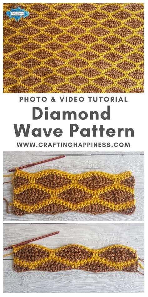 Diamond Wave Crochet Pattern (Tutorial + Video) - Crafting Happiness