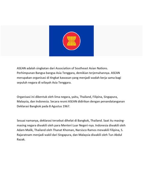 ASEAN Adalah Singkatan Dari Association of Southeast Asian Nations | PDF