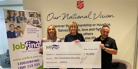 Jobfind places 1500 job seekers and donates $10k to Salvos - Jobfind