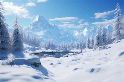 Premium AI Image | Pictures of snowy landscapes