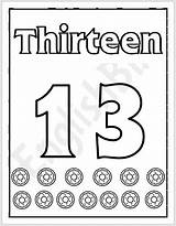 Number 13 Coloring Sheet sketch template