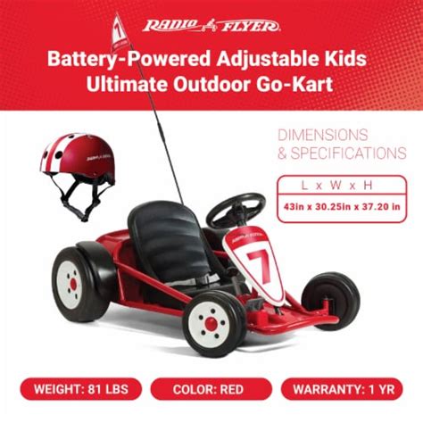 Radio Flyer 941HZ Battery-Powered Adjustable Kids Ultimate Outdoor Go-Kart, Red, 1 Piece - Kroger