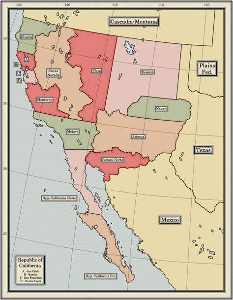 Map Of The New California Republic | Printable Maps