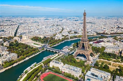 Premium Photo | Eiffel tower aerial view paris