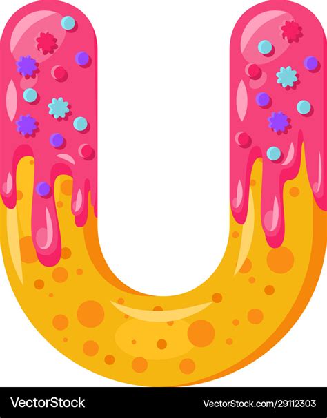 Donut cartoon u letter Royalty Free Vector Image