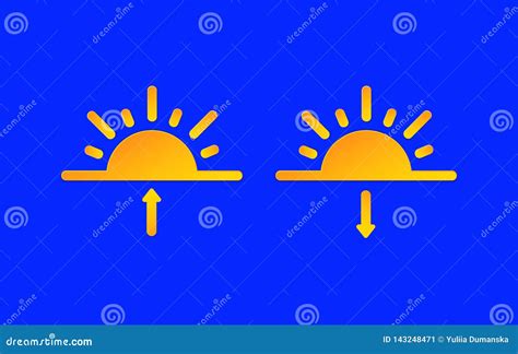 Sunrise, Sunset Weather Forecast Info Icons Set. Sun and Arrow Symbol ...