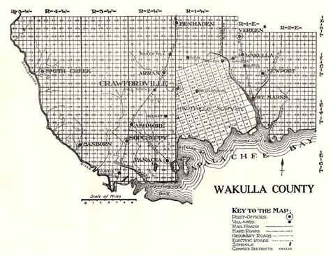 1914 Map of Wakulla County Florida - Etsy