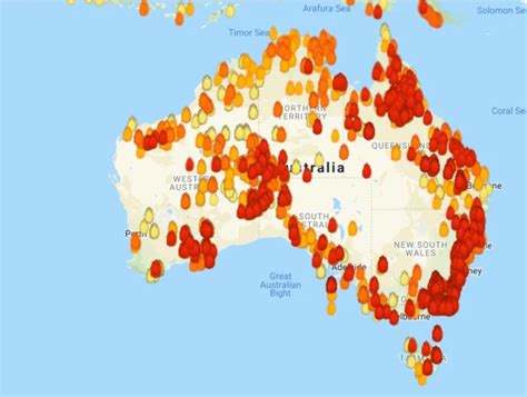 Australia Fires Map 2020