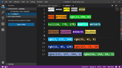 How to highlight colors (rgb, hex, hsl, rgba) in Visual Studio Code | Our Code World