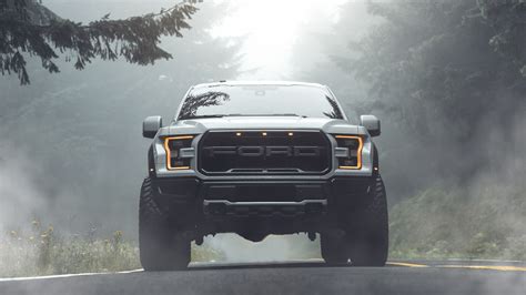 Ford F 150 Raptor Pickup Vehicle With Fog And Trees Background 4K HD ...