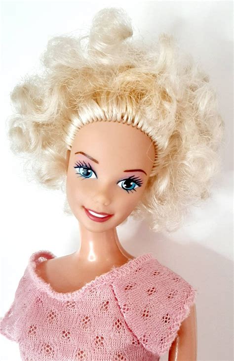 Vintage Mattel 1990s Barbie Permed Curly Hair blonde mwsh top | Etsy