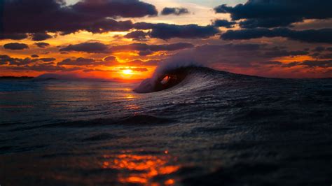 Beautiful Sunset Waves Wallpapers - 4k, HD Beautiful Sunset Waves Backgrounds on WallpaperBat