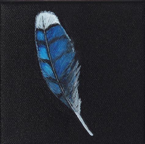 Blue Jay Feather by Jennifer Ross - acrylic painting | UGallery