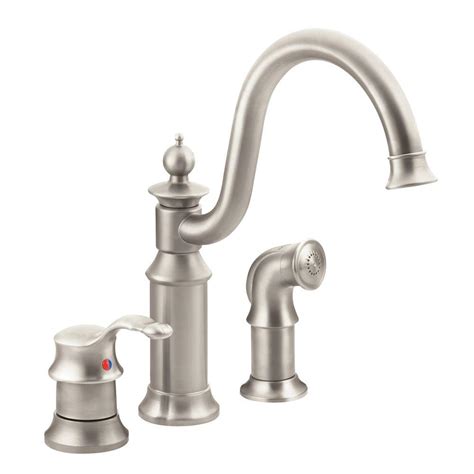 MOEN Waterhill High-Arc Single-Handle Standard Kitchen Faucet with Side ...