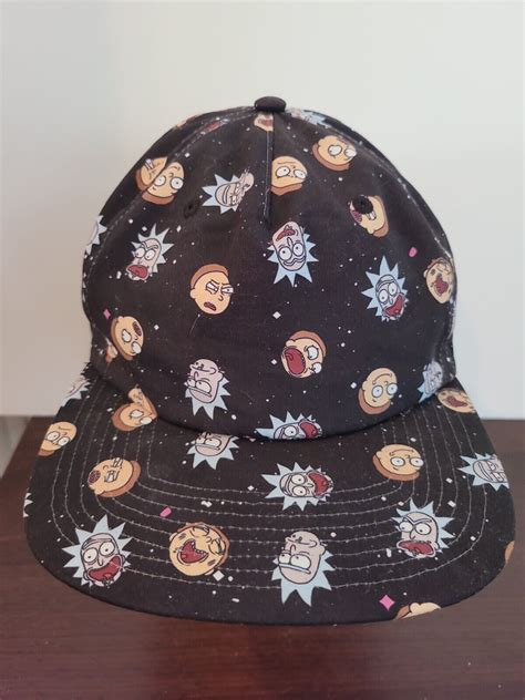 Rick & Morty Face Expressions in Space Snapback Flat … - Gem