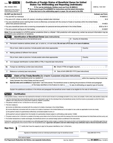 Guide To Tax Form W-8BEN (US) – Deel