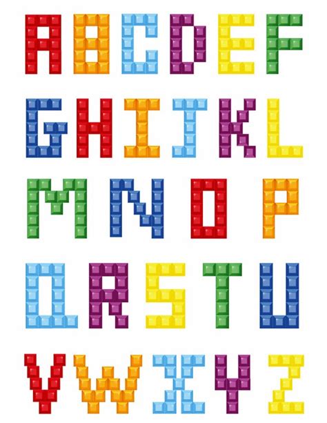 Colorful Crystal Block Alphabet Set Letters Collection Isolated On free image download