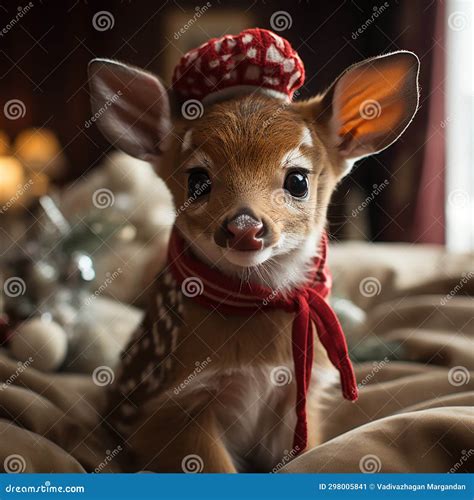 Baby deer fawn stock illustration. Illustration of textile - 298005841