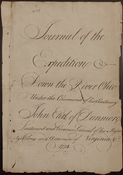 A Journal of Lord Dunmore’s War, 1774 | PUL Manuscripts News