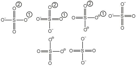 One of the resonating structure of SO4–2 is as shown. Which set formal ...