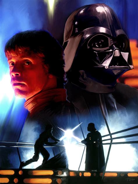 Luke Skywalker Vs Darth Vader Painting by Paul Tagliamonte