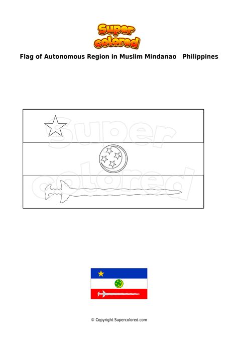 Coloring page Flag of Autonomous Region in Muslim Mindanao Philippines ...