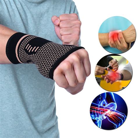 Copper Infuse Therapy Wrist Glove Tenosynovitis Pain Relief Wrist Hand Support Gloves Wrist ...