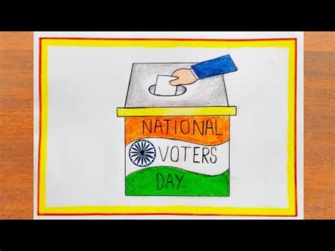 National Voters Day Drawing Easy || National Voters Day Poster Drawing Easy steps | Election ...