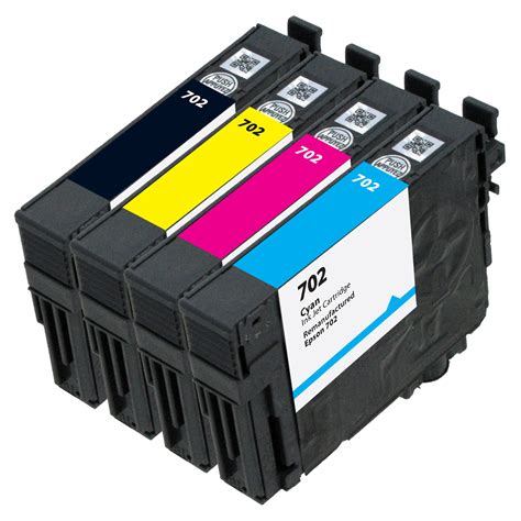 12347190-4 Pack Remanfactured Epson 702 Ink Cartridge