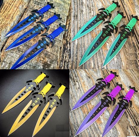 3 pcs.7.5" Ninja Tactical Combat Kunai Throwing Knife Set w/Sheath ...