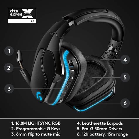 Logitech G935 Wireless 7.1 Surround Sound Gaming Headset with LIGHTSYNC RGB - munimoro.gob.pe