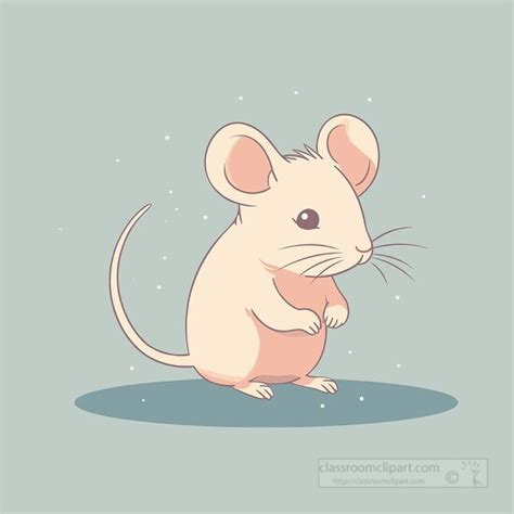 Mouse Clipart-cute mouse with a pink tail and white paws clip art