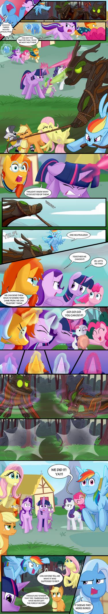 MLP FIM TLA pg 60 - 63: Timberwolves vs ponies by Eveeka on DeviantArt