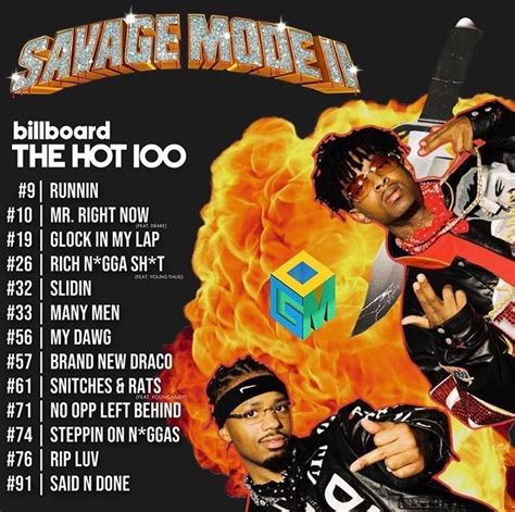 [SAVAGE MODE II], 전곡 빌보드 핫 100 차트 진입 - 국외 뉴스 - 힙합엘이 | HIPHOPLE.com