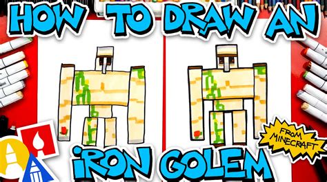 How To Draw A Minecraft Iron Golem - Art For Kids Hub