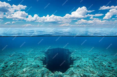 Premium Photo | An underwater view of a deep hole in the ocean