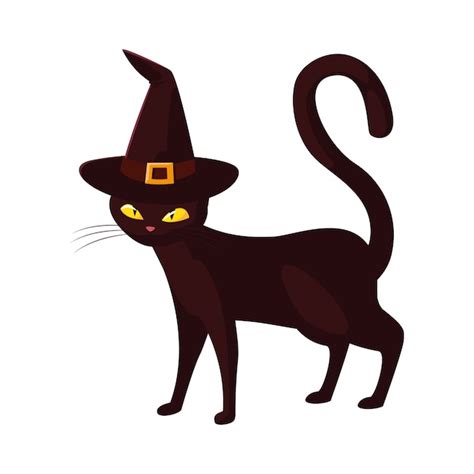 Premium Vector | Black cat happy halloween celebration