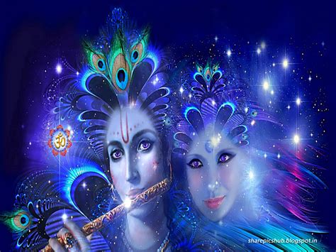 Lord Radha Krishna 3D Wallpaper in Blue For Desktop | Share Pics Hub