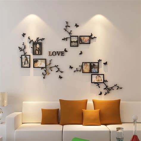 Hot sale Photo Frame Wall 3d acrylic crystal wall stickers Living room bedroom Sofa TV ...
