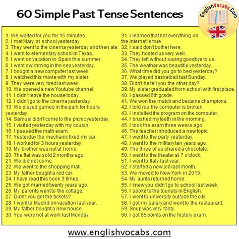 Past Simple Sentences Worksheets - Printable Worksheets