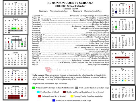 County Schools Calendar - THE EDMONSON VOICE