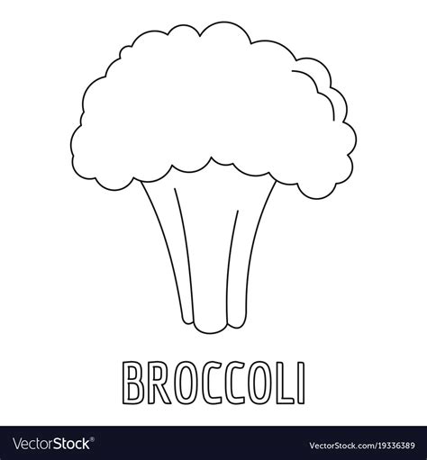 Broccoli icon outline style Royalty Free Vector Image