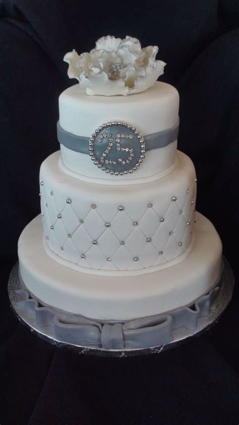 25Th Silver Wedding Anniversary Cake - CakeCentral.com