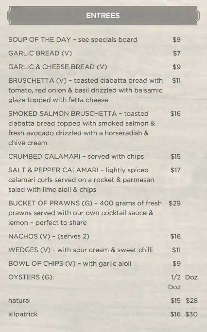 Rosebud Hotel Menu, Menu for Rosebud Hotel, Rosebud, Mornington ...