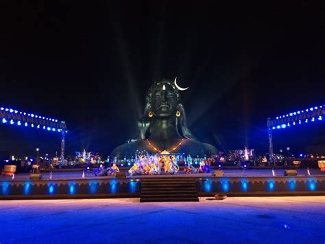 Adiyogi Shiva Statue At Night / Mesmerising night view of adiyogi lord shiva statue at isha yoga ...