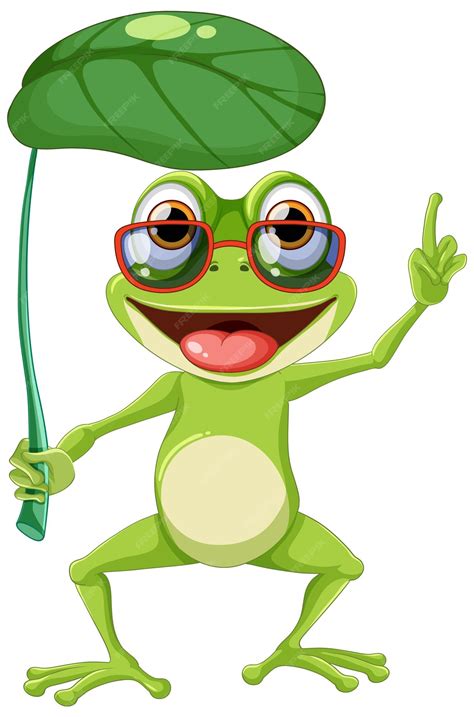 Premium Vector | Green Frog Wearing Glasses